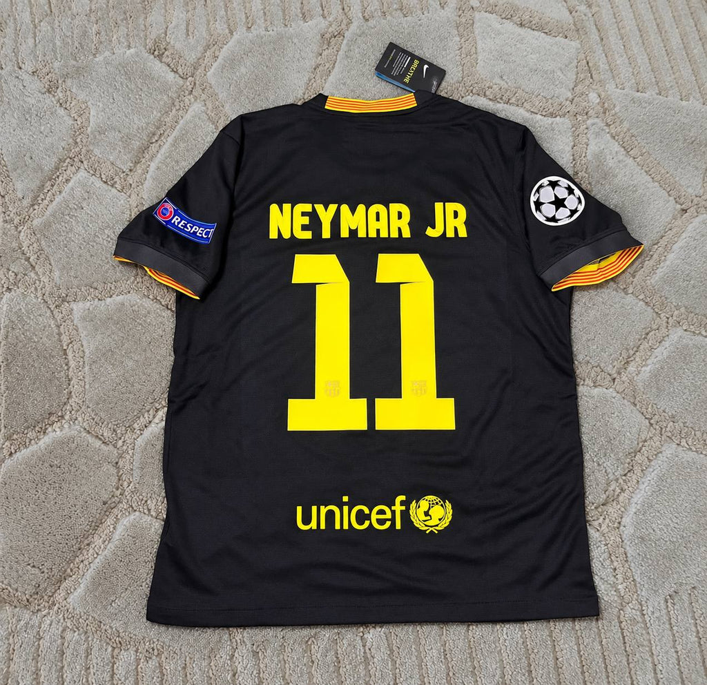 Neymar Jr. #11 Barcelona 2013-2014 Black Retro Football Shirt - Jersey Kit - Trikot Maillot Magliaa