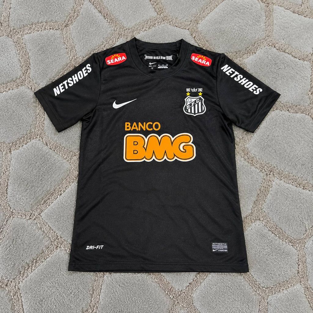 Neymar Jr #11 Santos Black Special Golden Font Retro Football Shirt - Jersey Kit Trikot Maillot