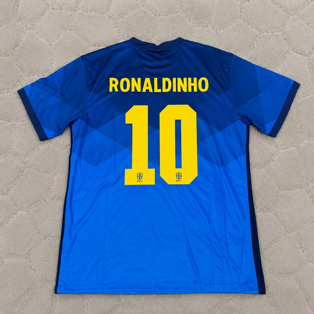 Ronaldinho Brazil Blue Football Jersey Trikot Maillot