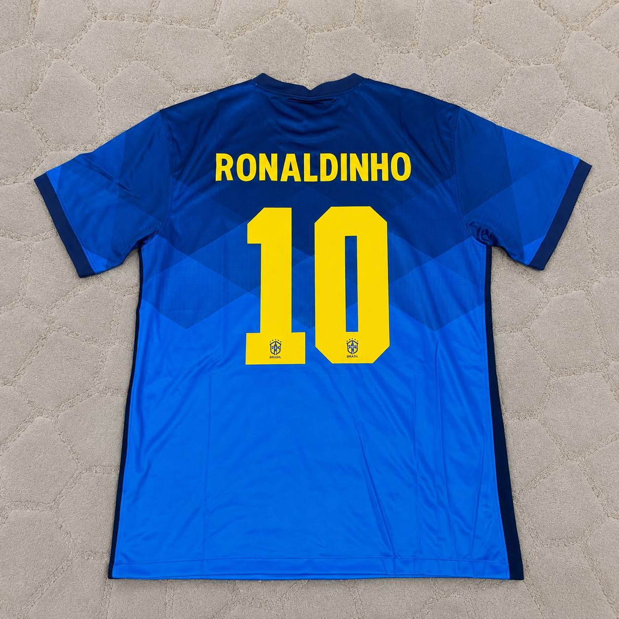 Ronaldinho Brazil Blue Football Jersey Trikot Maillot