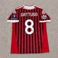 Gennaro Gattuso 8 - AC Milan Home 2011/12 Retro Kit Jersey Maillot Trikot Soccer Shirt