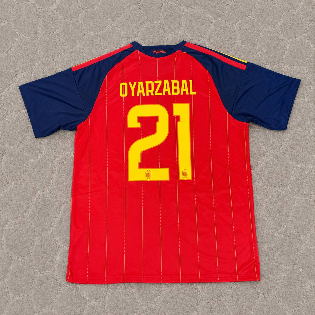 Mikel Oyarzabal #21 Spain Two Star 2026 World Cup Champions Home Jersey Trikot Maillot