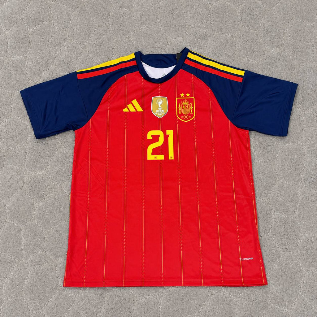Mikel Oyarzabal #21 Spain Two Star 2026 World Cup Champions Home Jersey Trikot Maillot