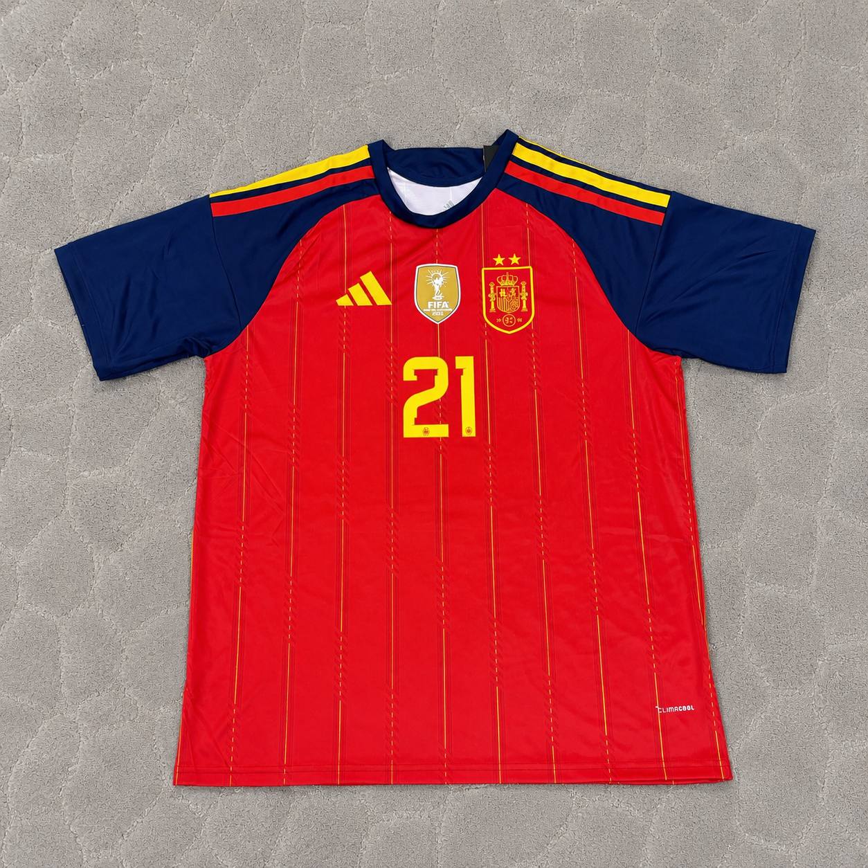 Mikel Oyarzabal #21 Spain Two Star 2026 World Cup Champions Home Jersey Trikot Maillot