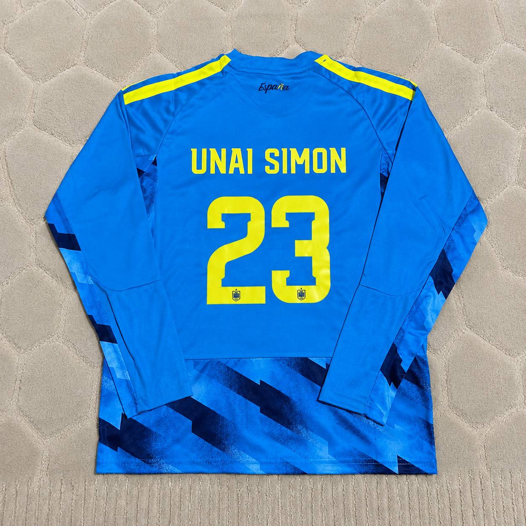 Unai Simon Spain Goalkeeper 2026 World Cup Long Sleeve Blue Special Football Jersey