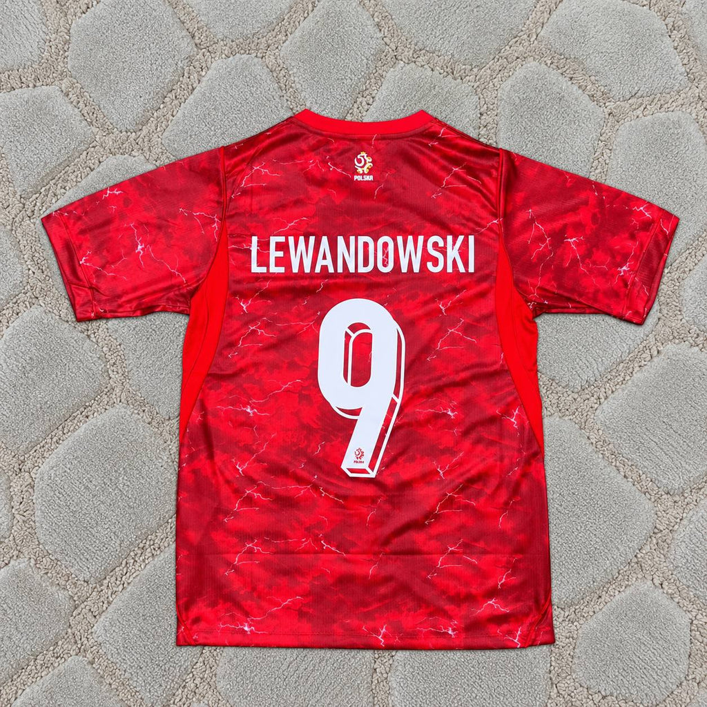 Robert Lewandowski Poland 2026  Red Football Jersey