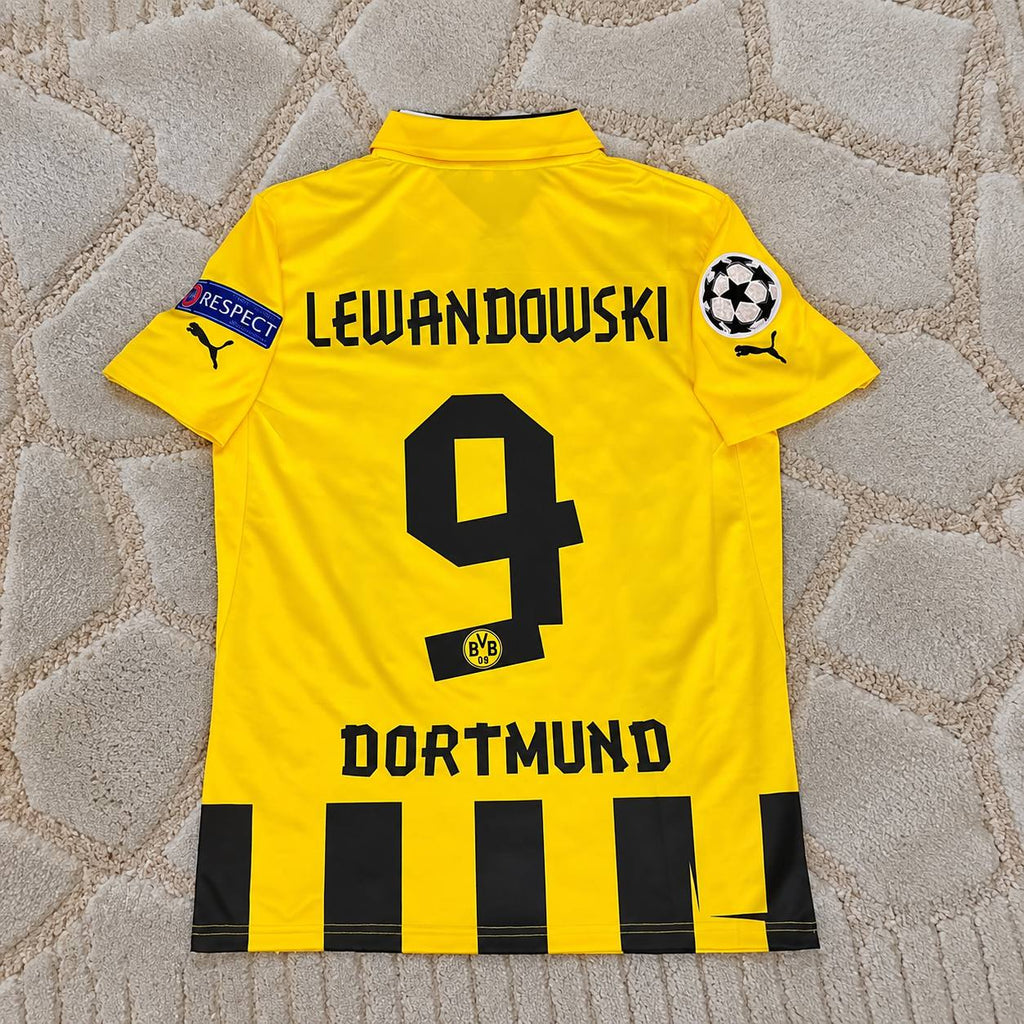 Robert Lewandowski 9 - Dortmund Home 2012 13 Champions League Retro Jersey Trikot