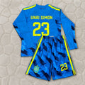 Unai Simon Spain Goalkeeper 2026 World Cup Long Sleeve Kids Blue Special Football Jersey