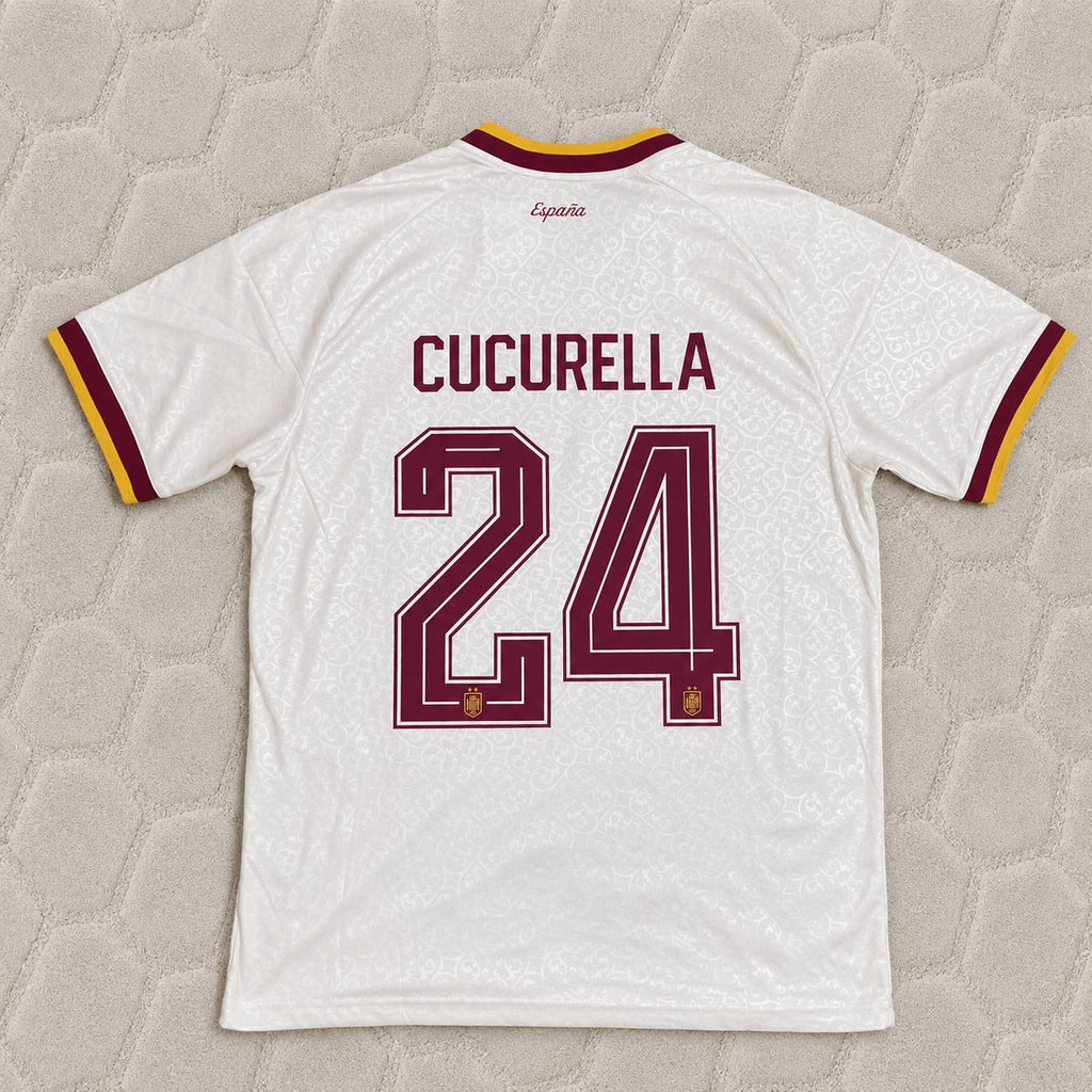 Marc Cucurella #24 Spain Two Star 2026 World Cup Champions Away Jersey Trikot Maillot