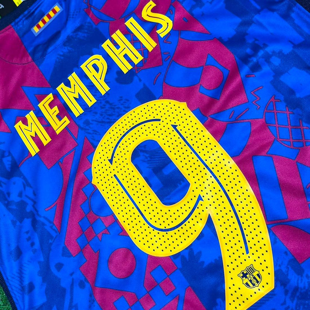 Memphis Depay #9 Barcelona 2021-22 Season Third Retro Jersey Trikot Soccer Shirt
