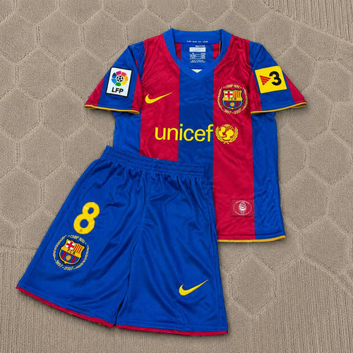Andrés Iniesta 8- Barcelona 2007/2008 Retro KIDS Football Jersey