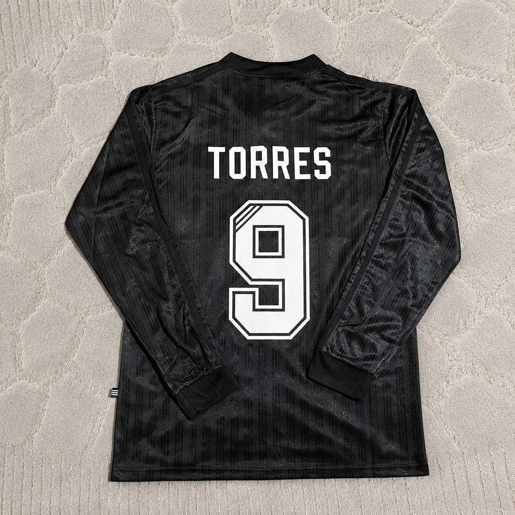 Fernando Torres Liverpool Black Long Sleeve Retro Kit Jersey Trikot Maillot
