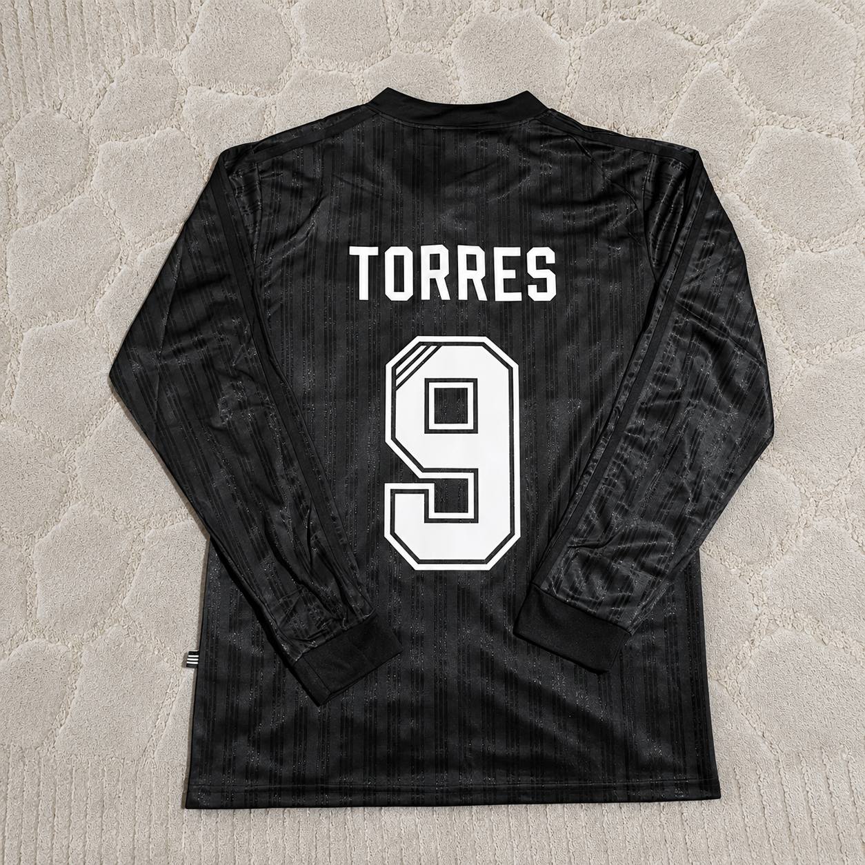 Fernando Torres Liverpool Black Long Sleeve Retro Kit Jersey Trikot Maillot