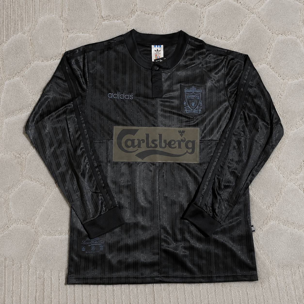 Fernando Torres Liverpool Black Long Sleeve Retro Kit Jersey Trikot Maillot