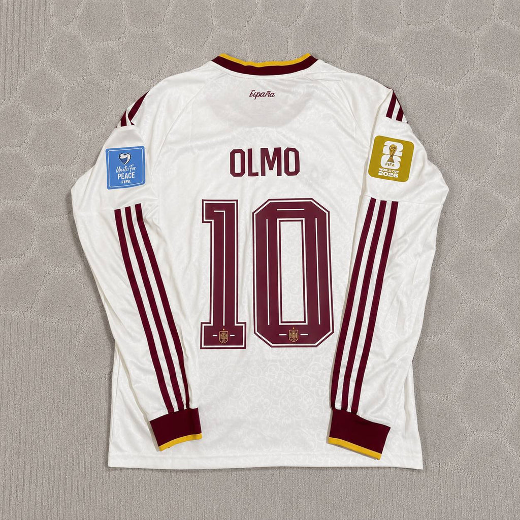 Dani Olmo #10 Spain 2026 World Cup Away Long Sleeve Jersey Trikot Maillot