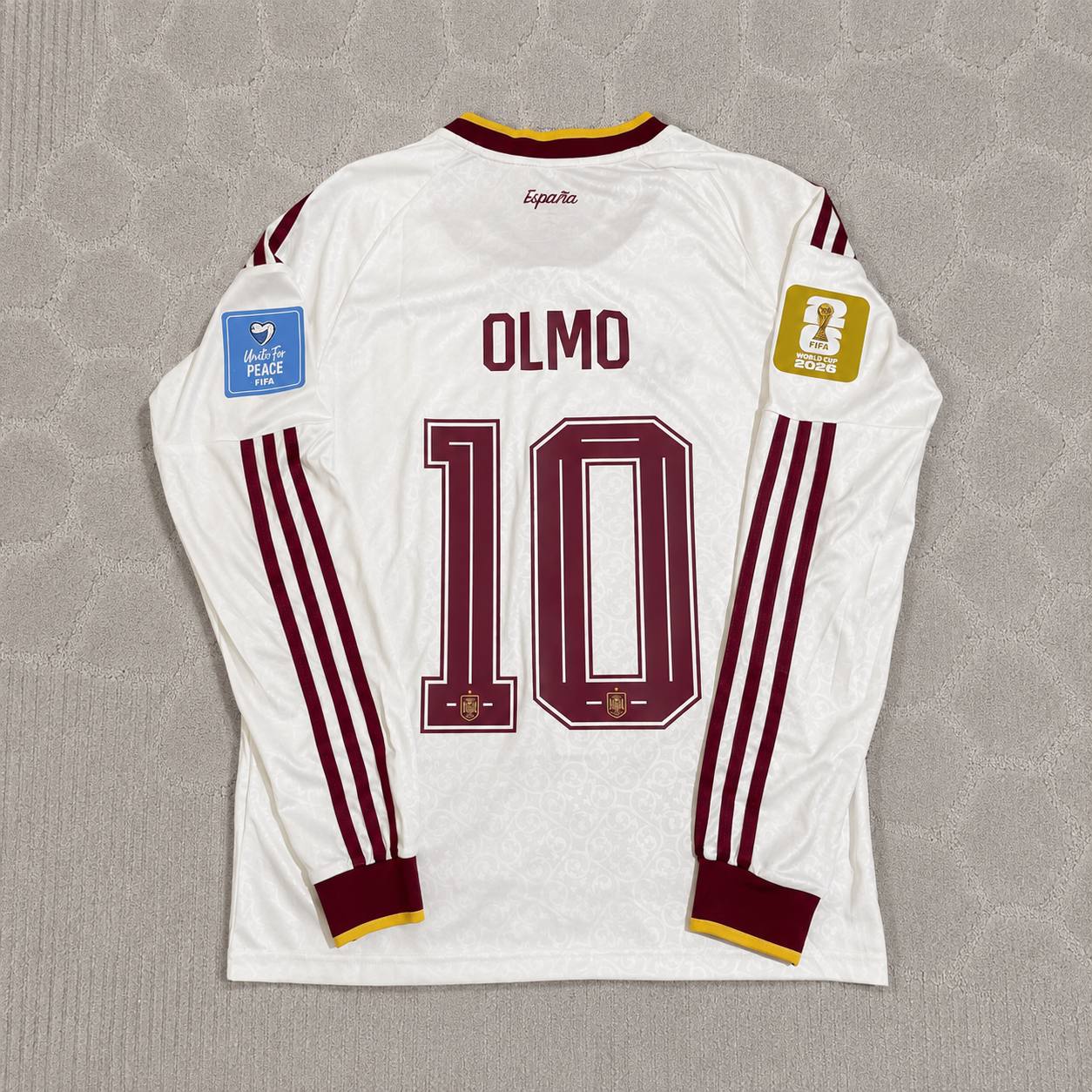 Dani Olmo #10 Spain 2026 World Cup Away Long Sleeve Jersey Trikot Maillot