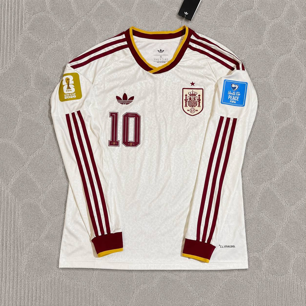 Dani Olmo #10 Spain 2026 World Cup Away Long Sleeve Jersey Trikot Maillot