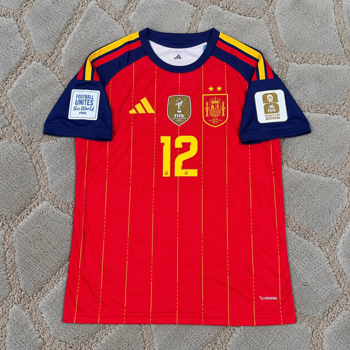 Pedro Porro #12 Spain 2026 Home Football Jersey