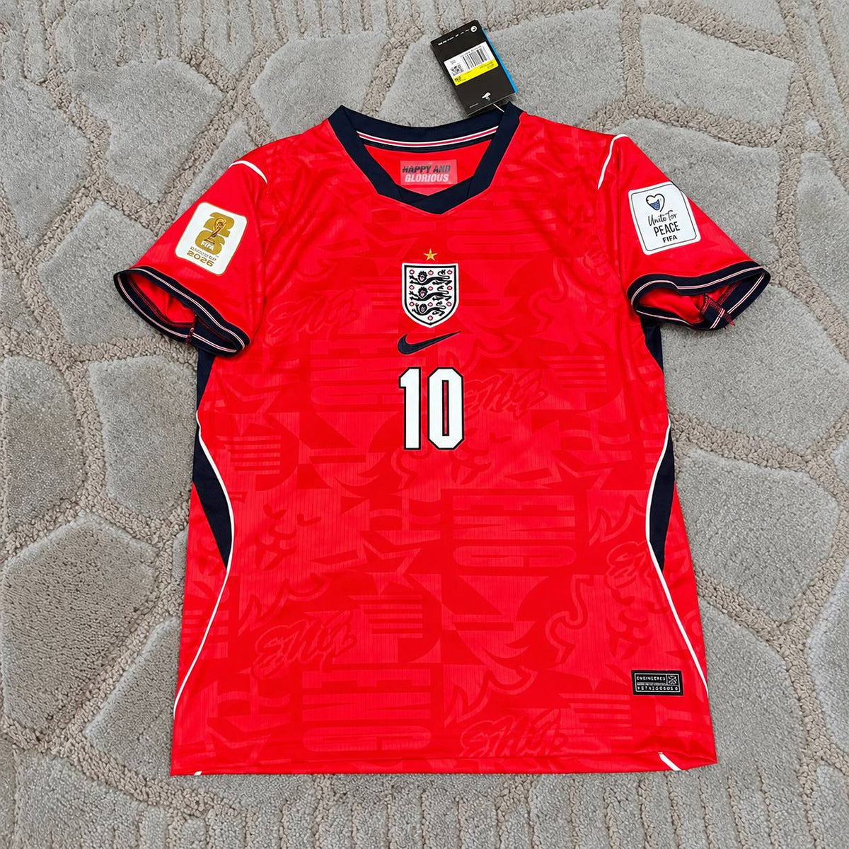 Jude Bellingham #10 England 2026 Away Red Football Jersey