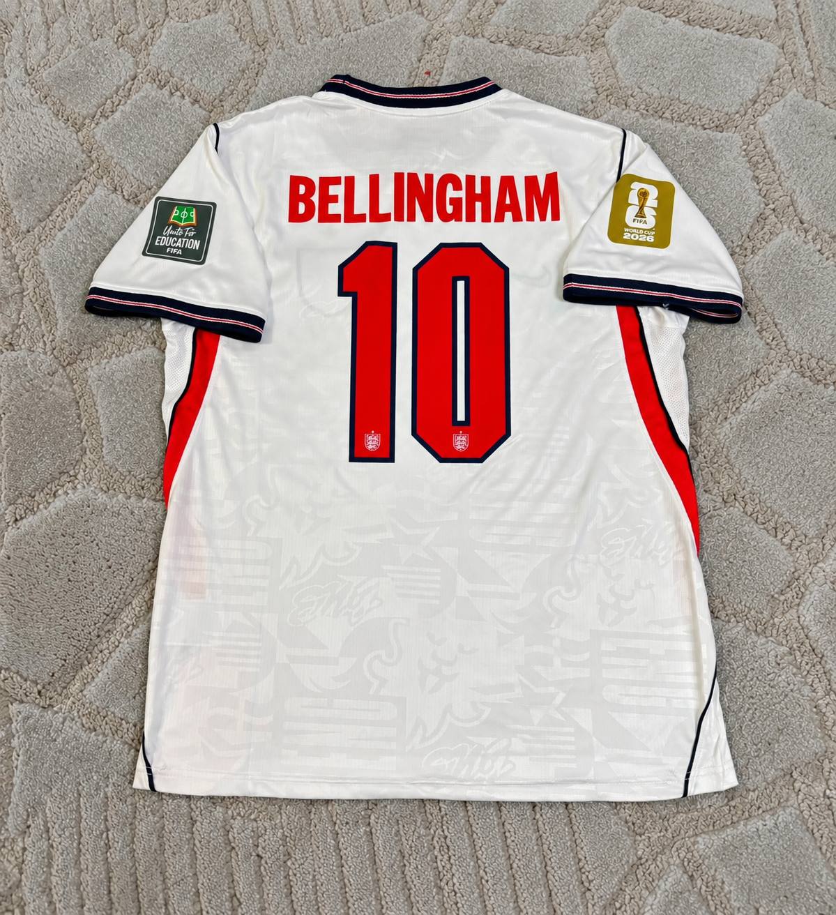 Jude Bellingham #10 England 2026 Home White Football Jersey