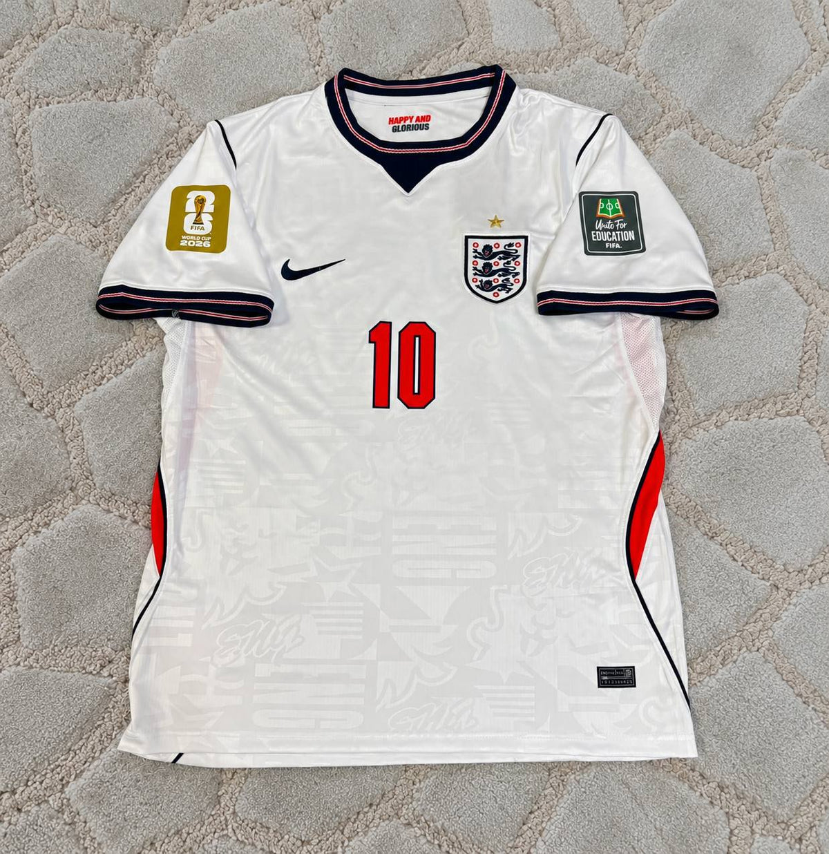 Jude Bellingham #10 England 2026 Home White Football Jersey