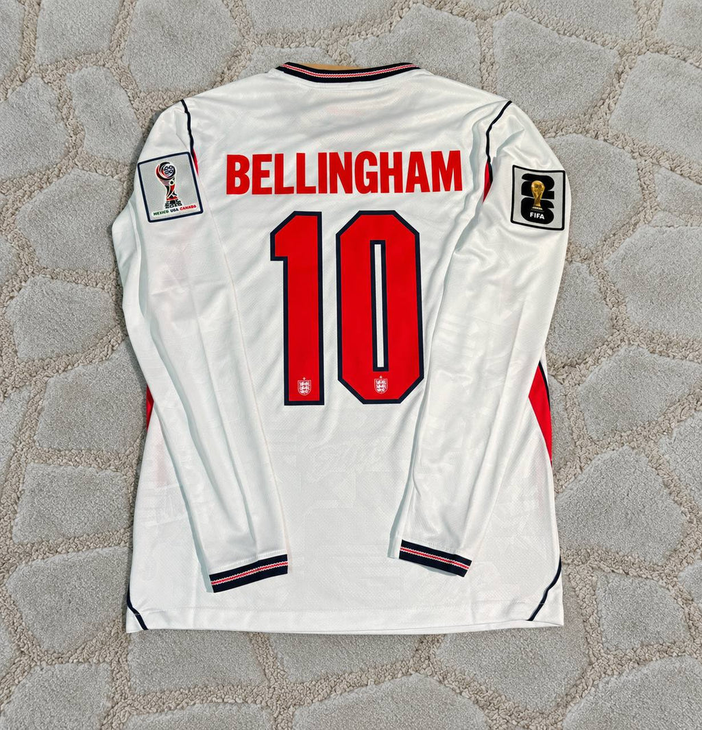 Jude Bellingham #10 England 2026 Home White Long Sleeve Jersey