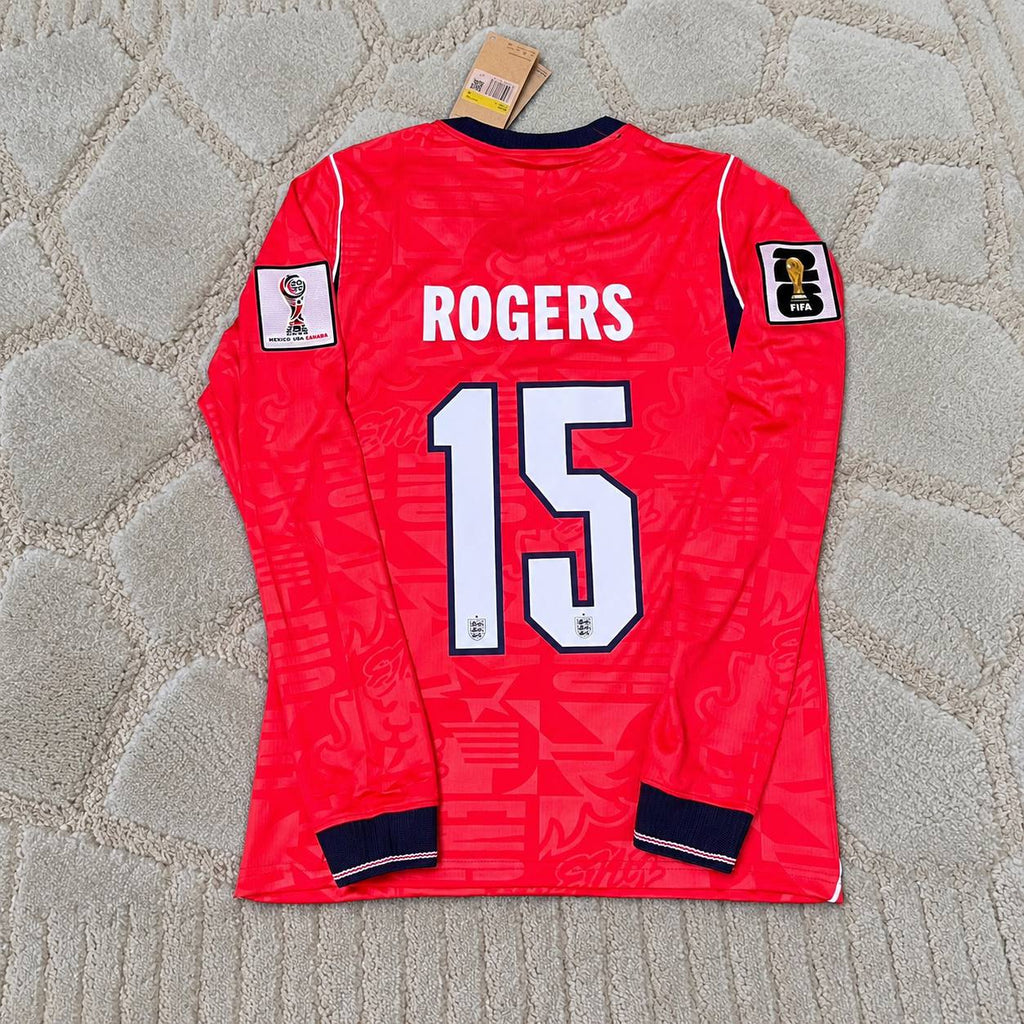 Morgan Rogers England 2026 Away Red Long Sleeve Football Jersey