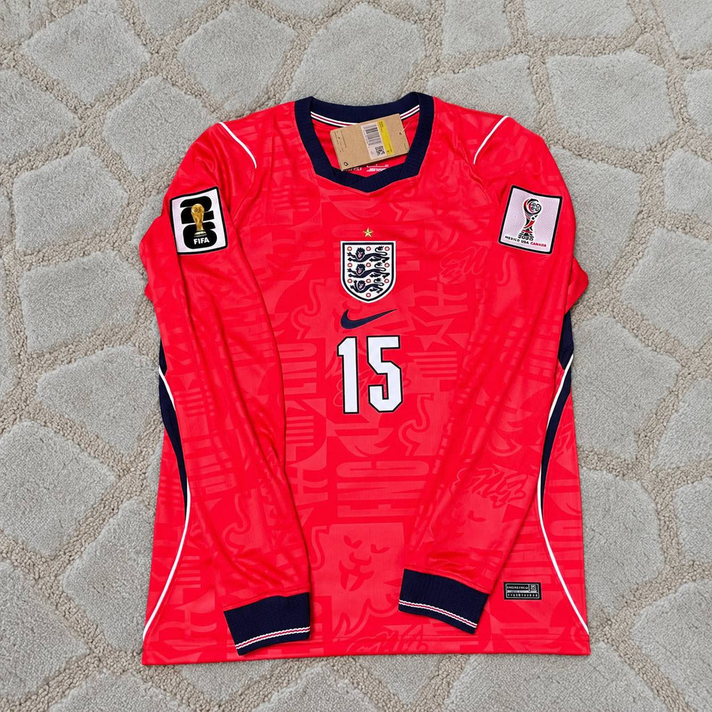 Morgan Rogers England 2026 Away Red Long Sleeve Football Jersey