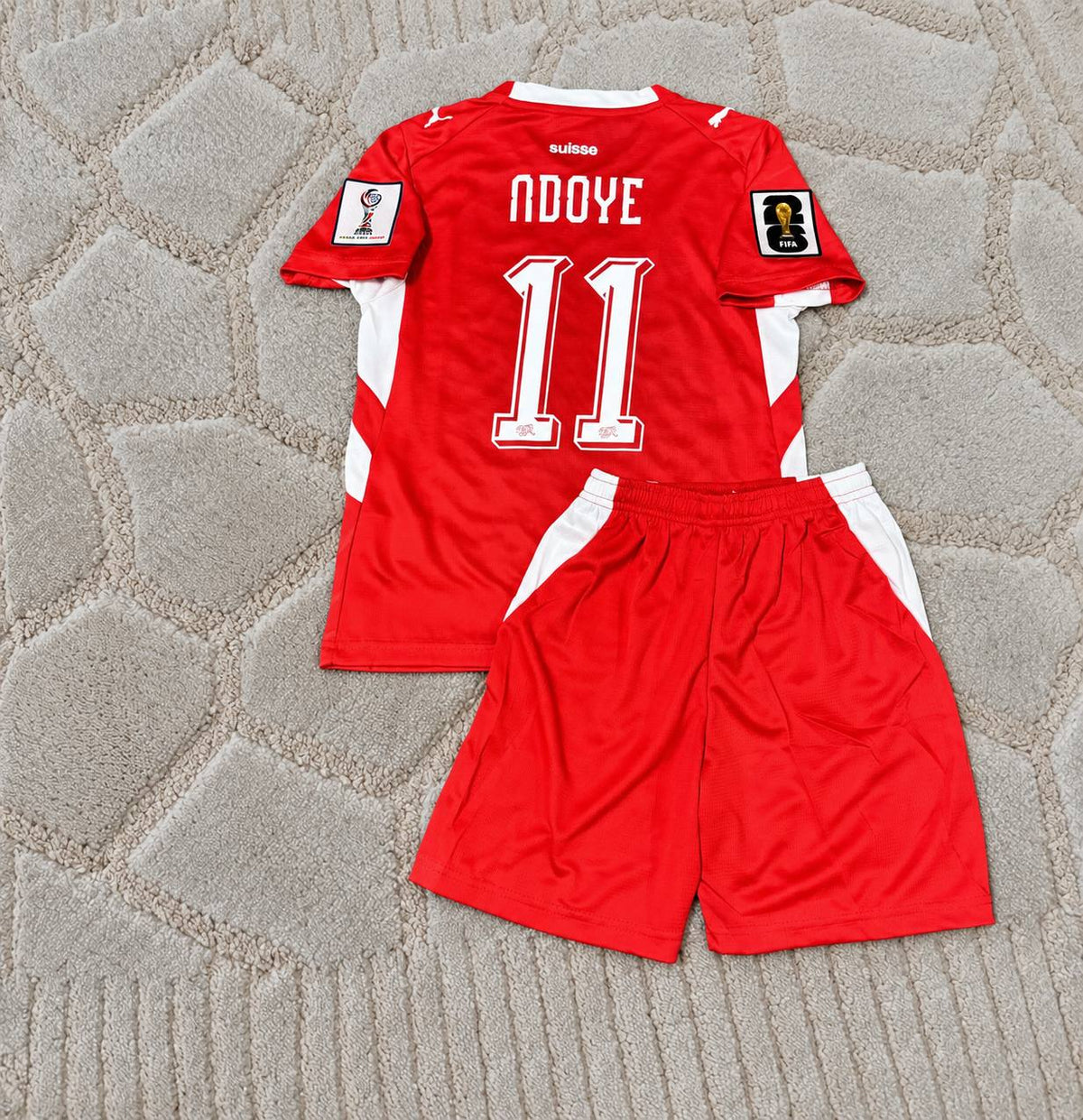 Dan Ndoye #17 Switzerland 2026 Kids Football Jersey