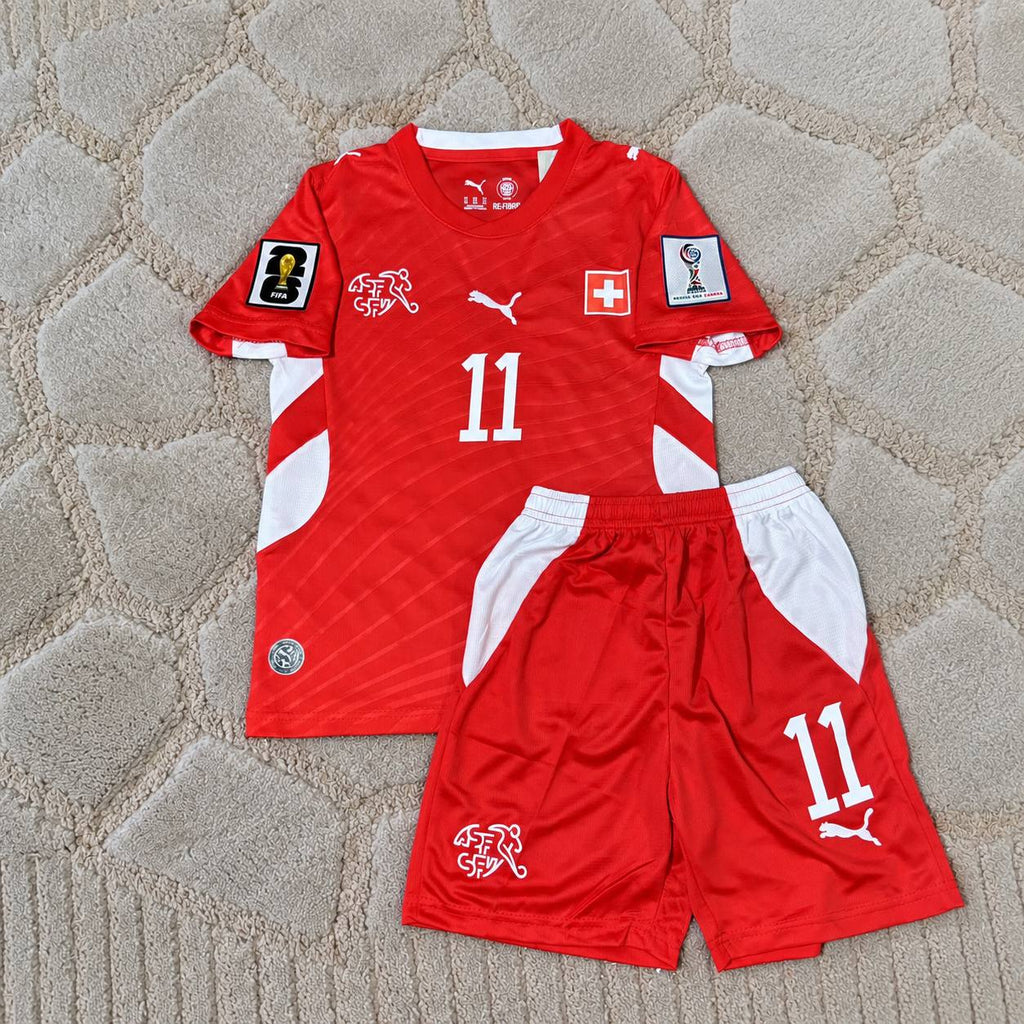 Dan Ndoye #17 Switzerland 2026 Kids Football Jersey