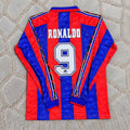 Ronaldo Nazario Barcelona 1996 1997 Retro Burgundy Long Sleeve Football Jersey Soccer