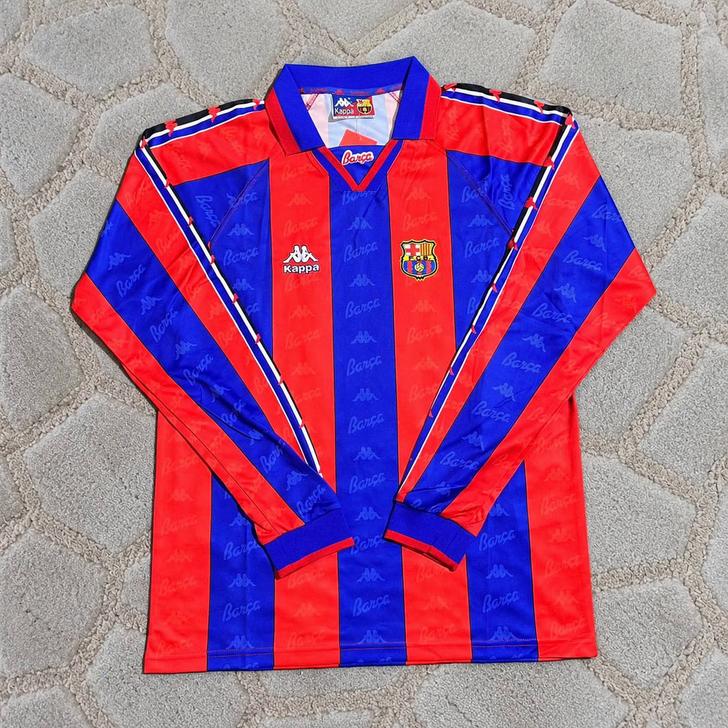 Ronaldo Nazario Barcelona 1996 1997 Retro Burgundy Long Sleeve Football Jersey Soccer