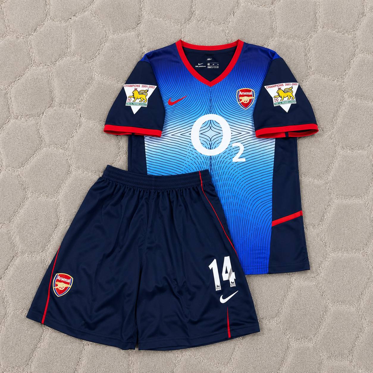 Thierry Henry 14 - Arsenal 2002/2004 KIDS Retro Kit Jersey Trikot Maillot Soccer Shirt