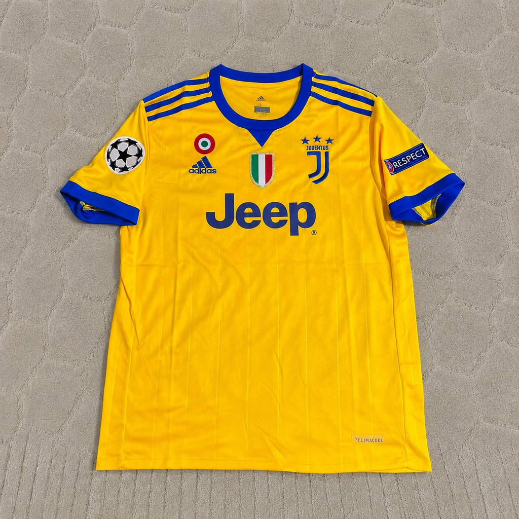 Mario Mandzukic Juventus 2017-2018 Yellow Retro Football Jersey