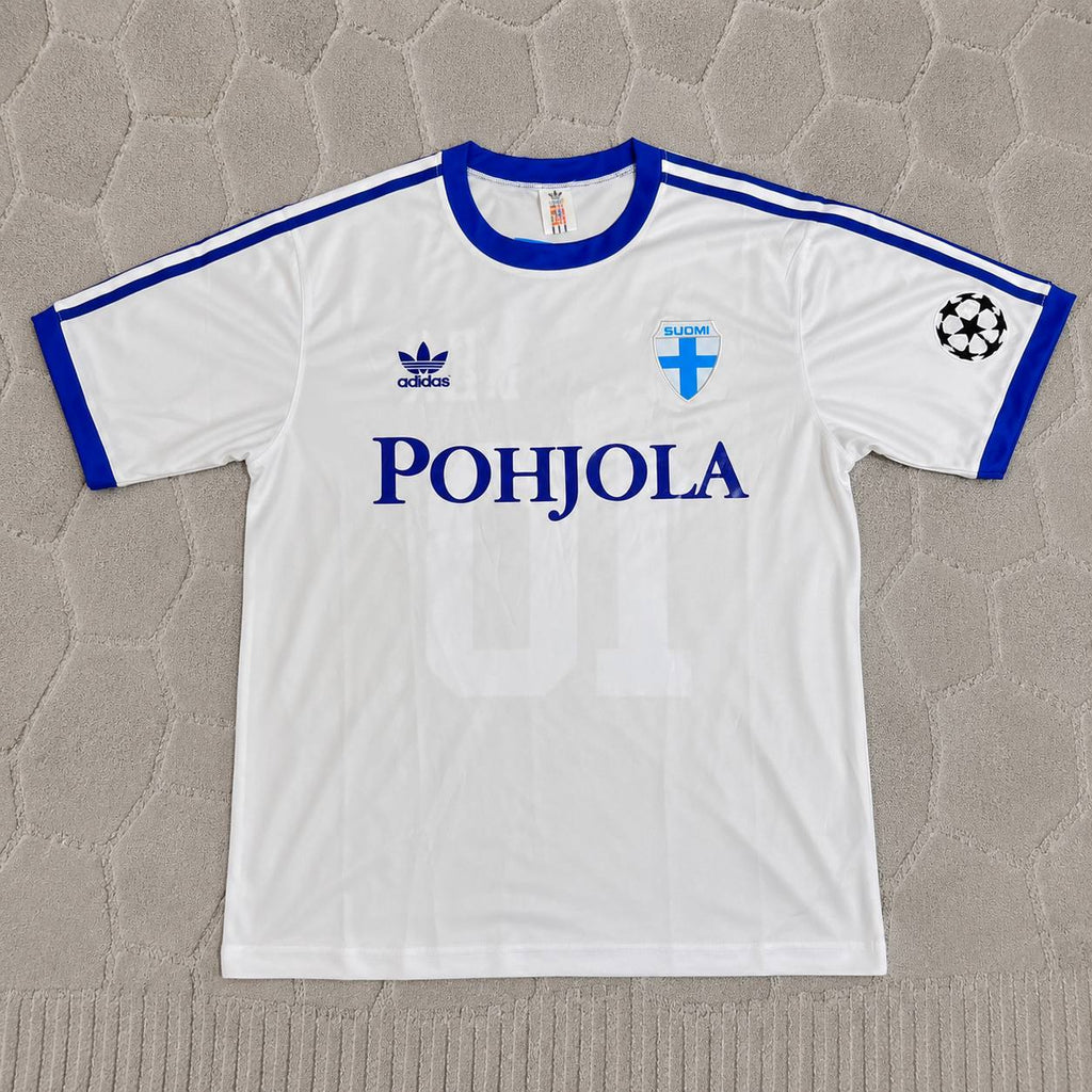 Jari Litmanen Finland 1982 Home Retro Football Shirt Jalkapallopaita