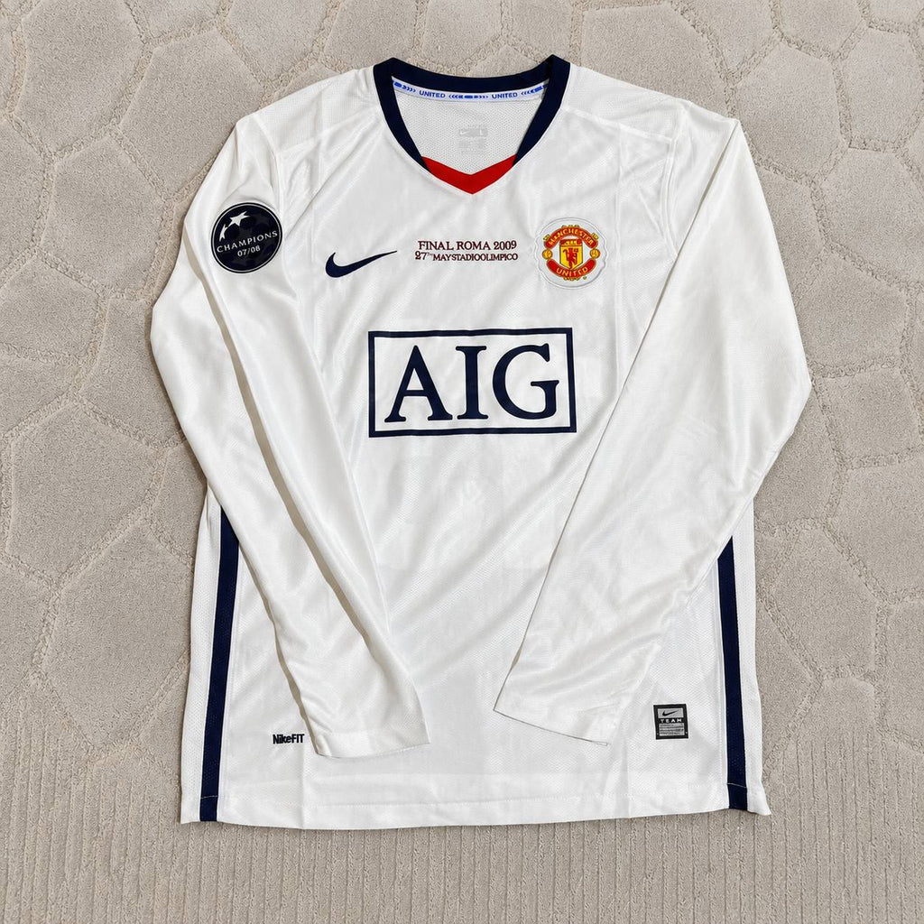 Ji sung-Park 13 Manchester United 2009 Champions Leage Final Rome Retro Long Sleeve Jersey Trikot