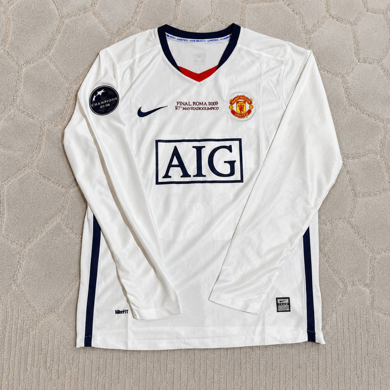 Ji sung-Park 13 Manchester United 2009 Champions Leage Final Rome Retro Long Sleeve Jersey Trikot