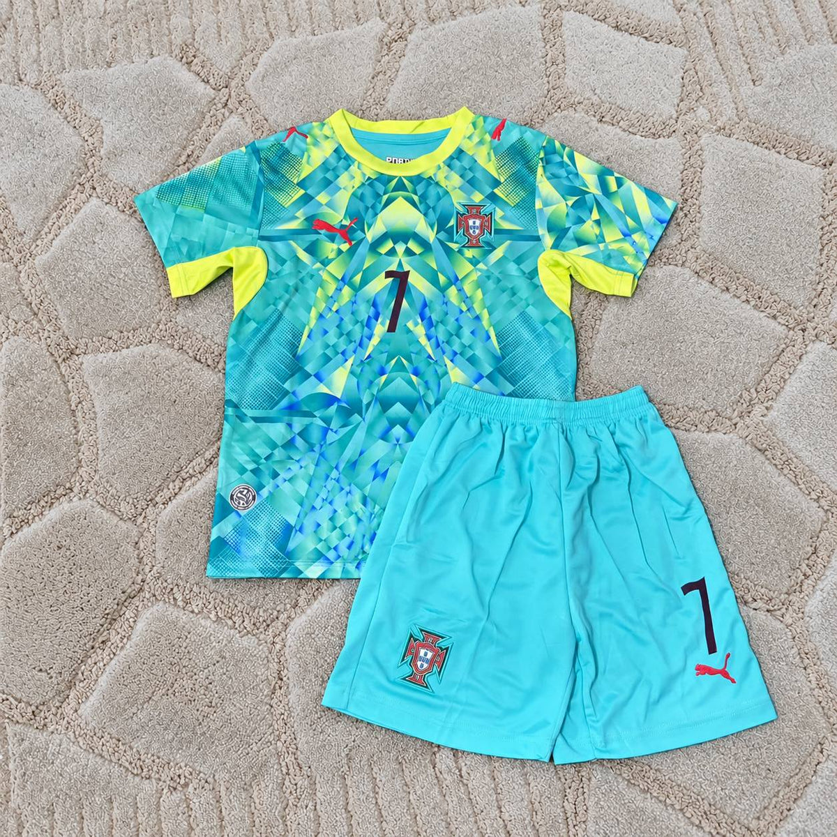 Cristiano Ronaldo Portugal 2026 Colorful Special Kids Football Jersey