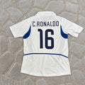 Cristiano Ronaldo Number 16 Portugal 2003 Debut White Retro Football Jersey
