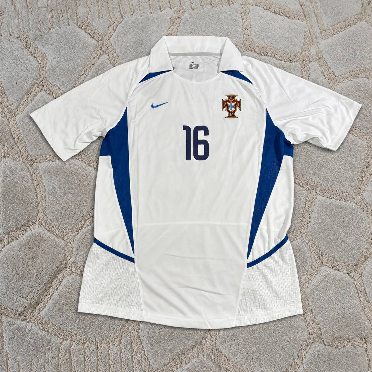Cristiano Ronaldo Number 16 Portugal 2003 Debut White Retro Football Jersey