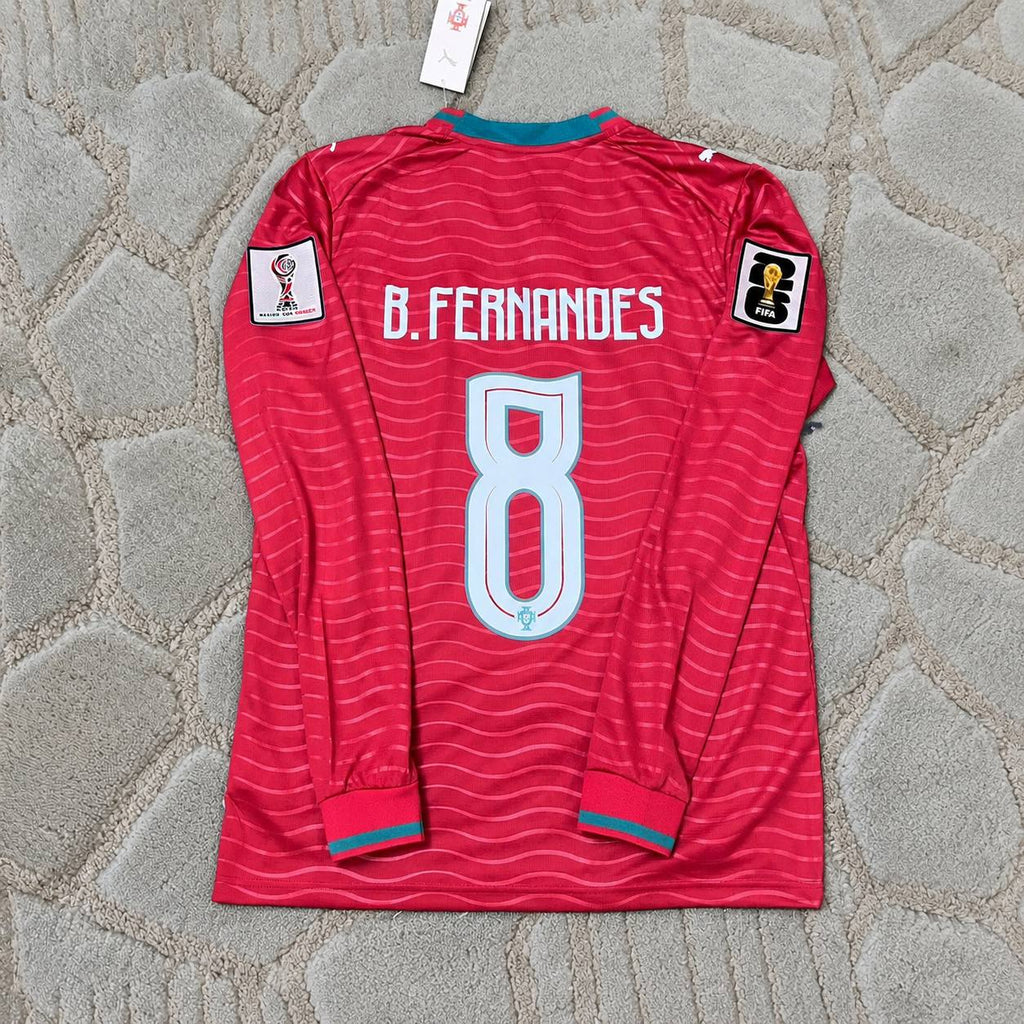 Bruno Fernandes Portugal 2026  Home Long Sleeve Football Jersey Trikot