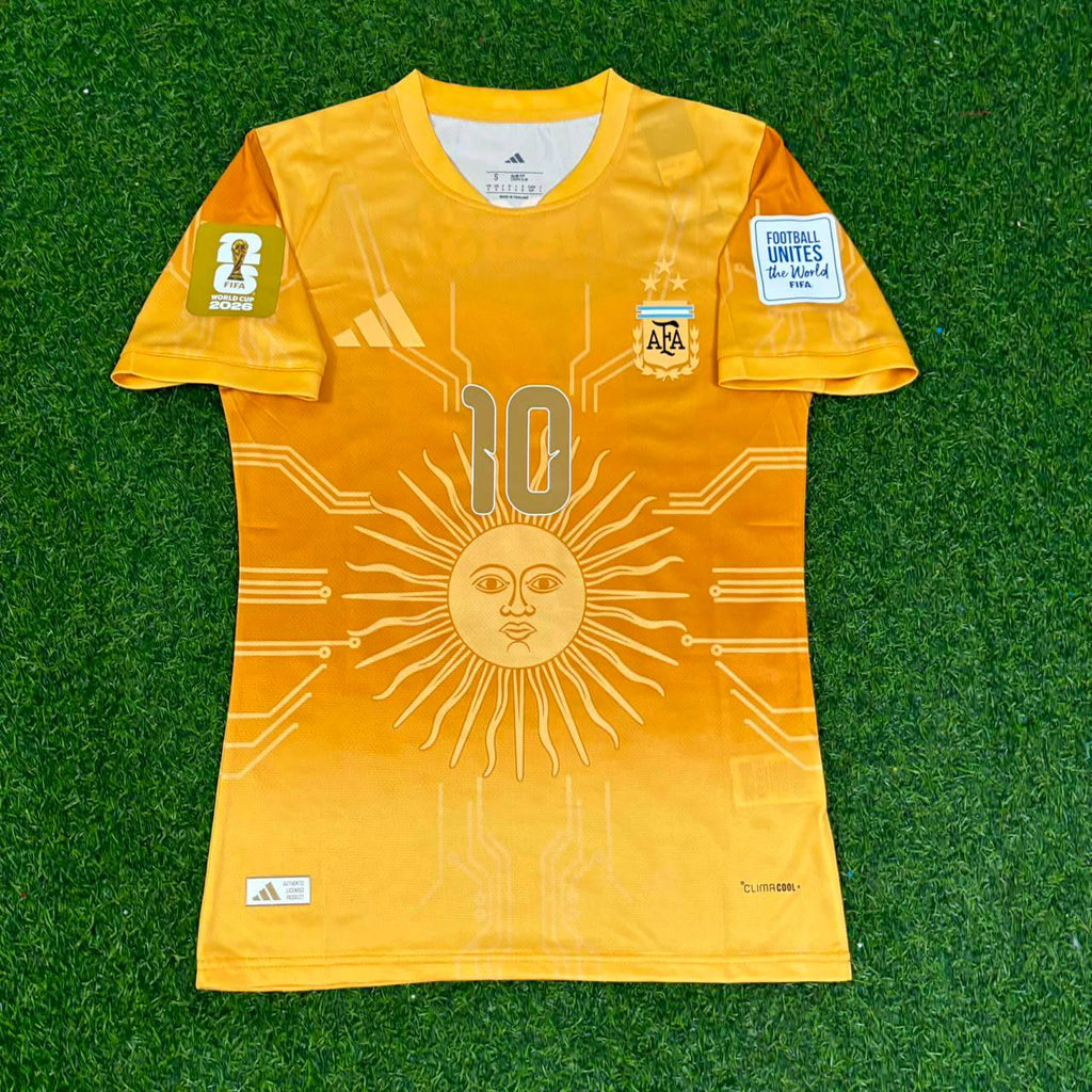 Lionel Messi Argentina 2026 Golden Special Edition Football Jersey