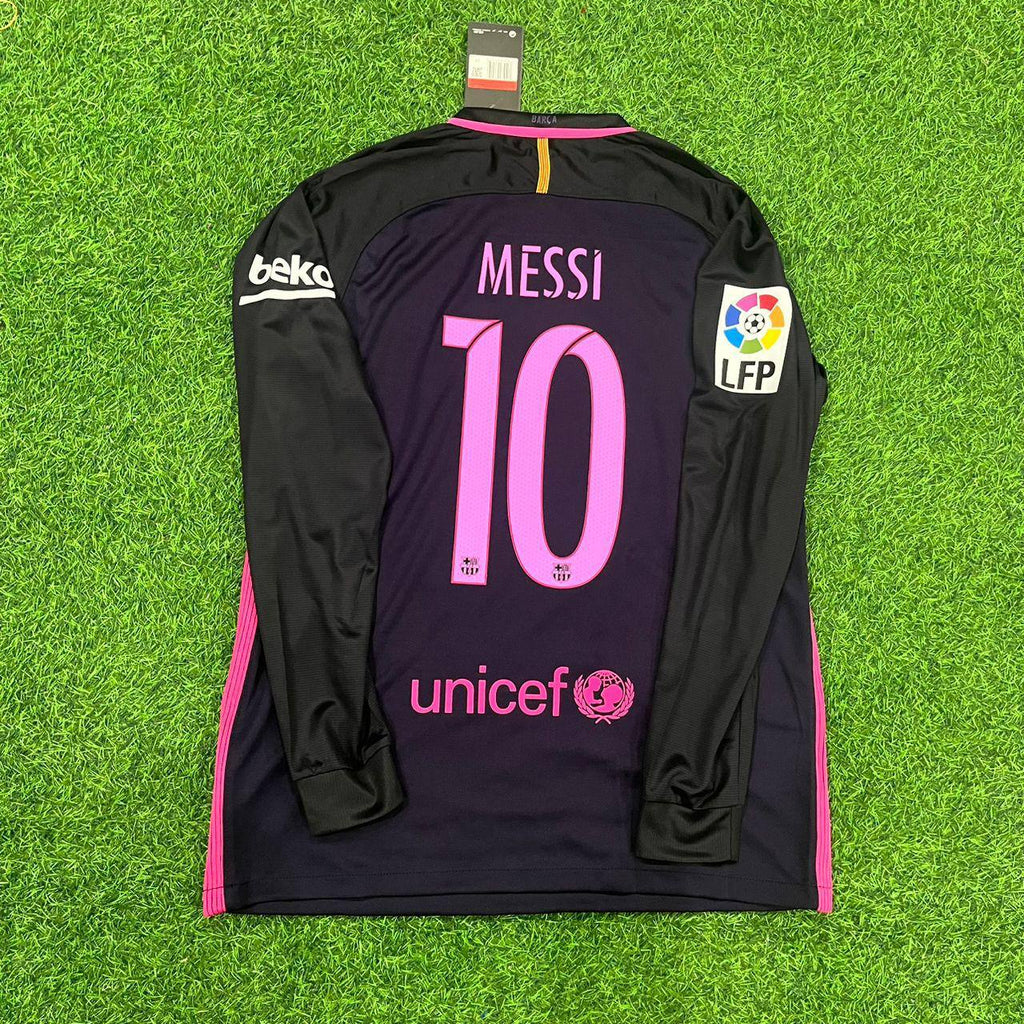 Lionel Messi Barcelona 2014-2015 Retro Long Sleeve Football Jersey Trikot