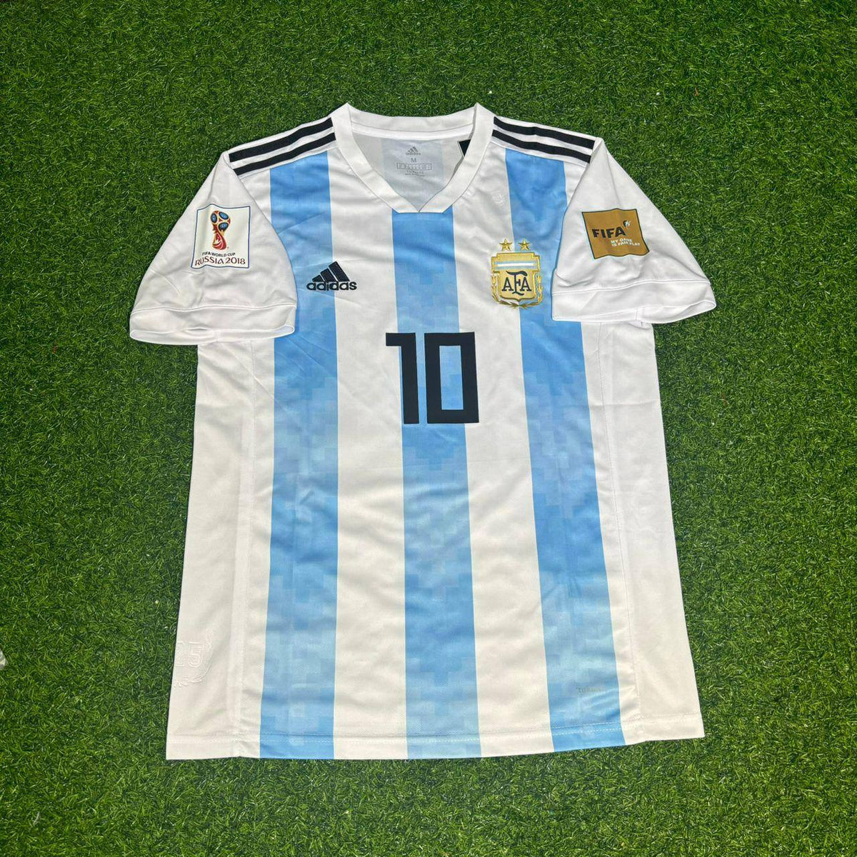 Lionel Messi #10 Argentina 2018 Home Retro Football Jersey Trikot