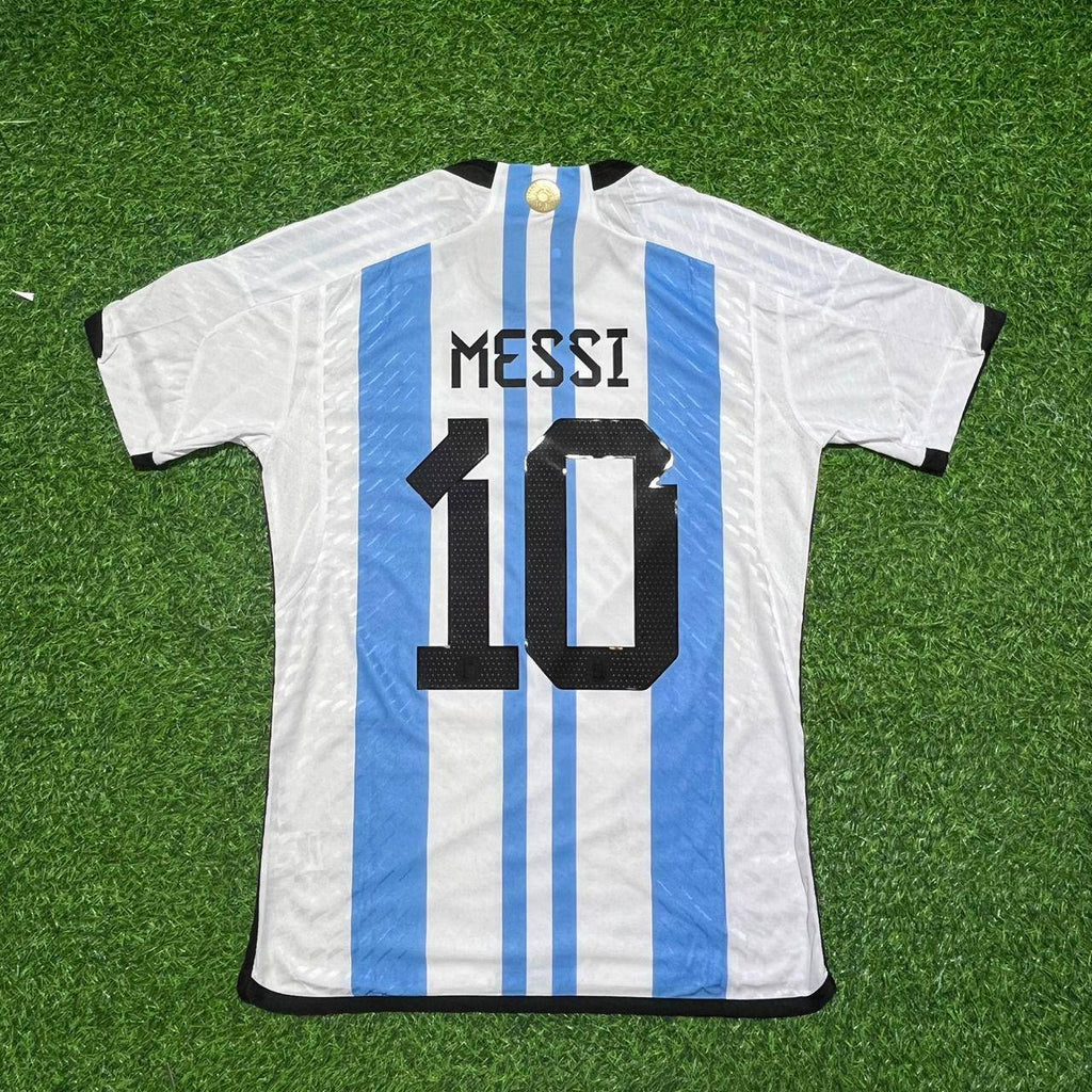 Lionel Messi Argentina 2022 Qatar Champion Home Jersey Trikot  Soccer