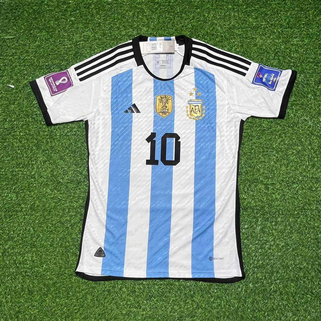 Lionel Messi Argentina 2022 Qatar Champion Home Jersey Trikot  Soccer