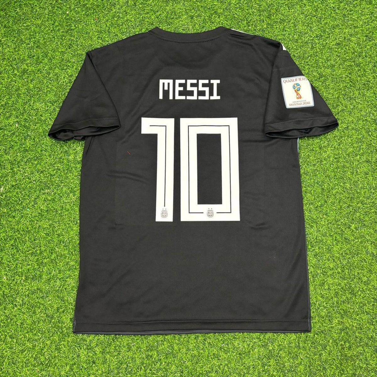 Lionel Messi Argentina 2018  Black Retro Football Jersey Trikot