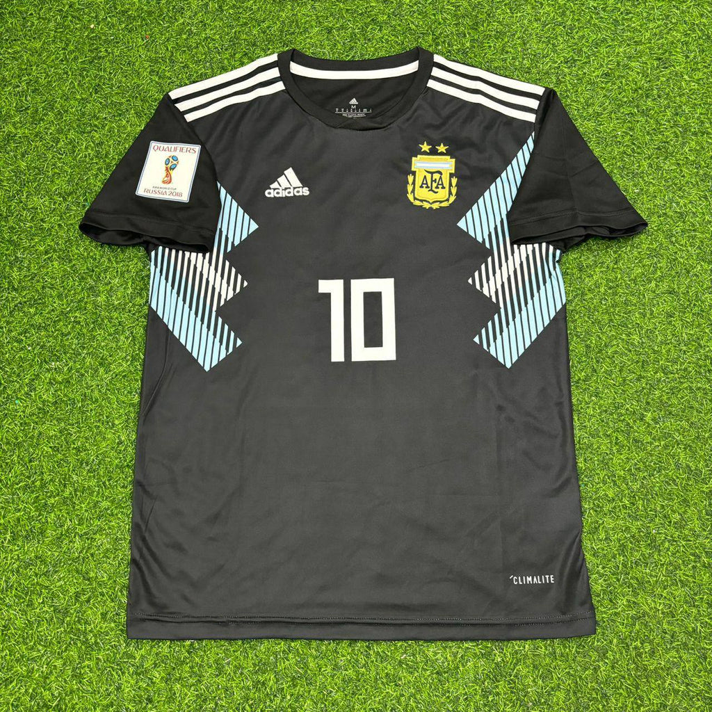 Lionel Messi Argentina 2018  Black Retro Football Jersey Trikot