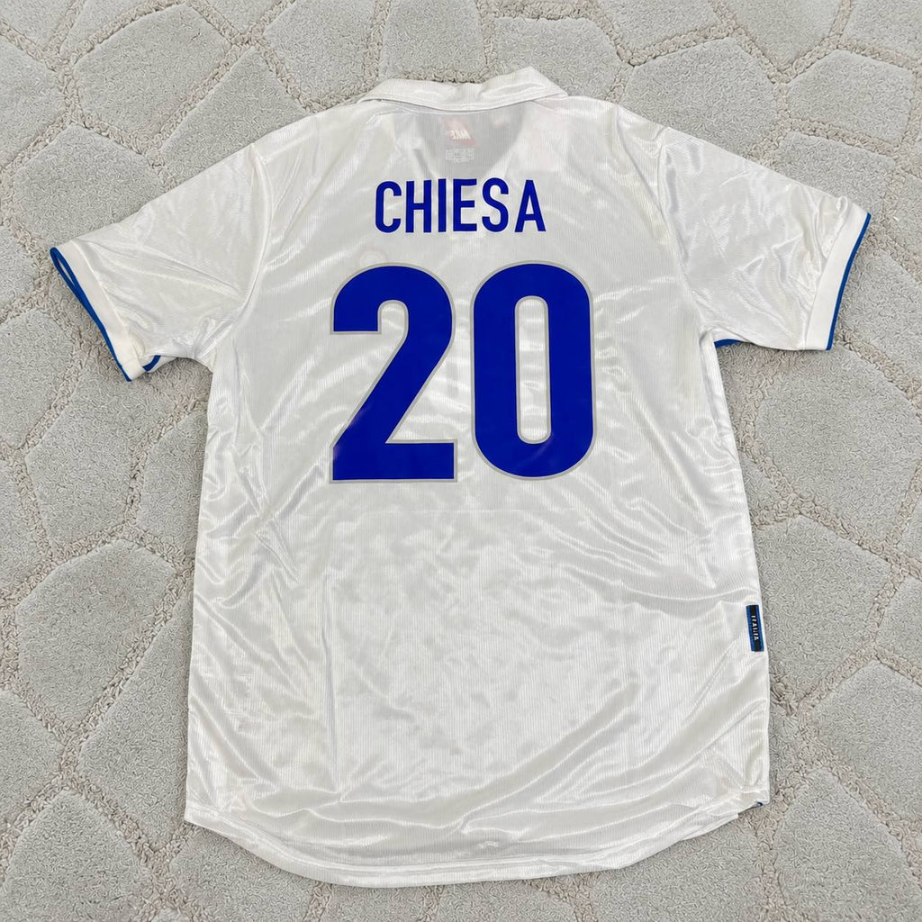 Enrico Chiesa #20 Italy 1998 World Cupe Away White Retro Jersey Football Trikot