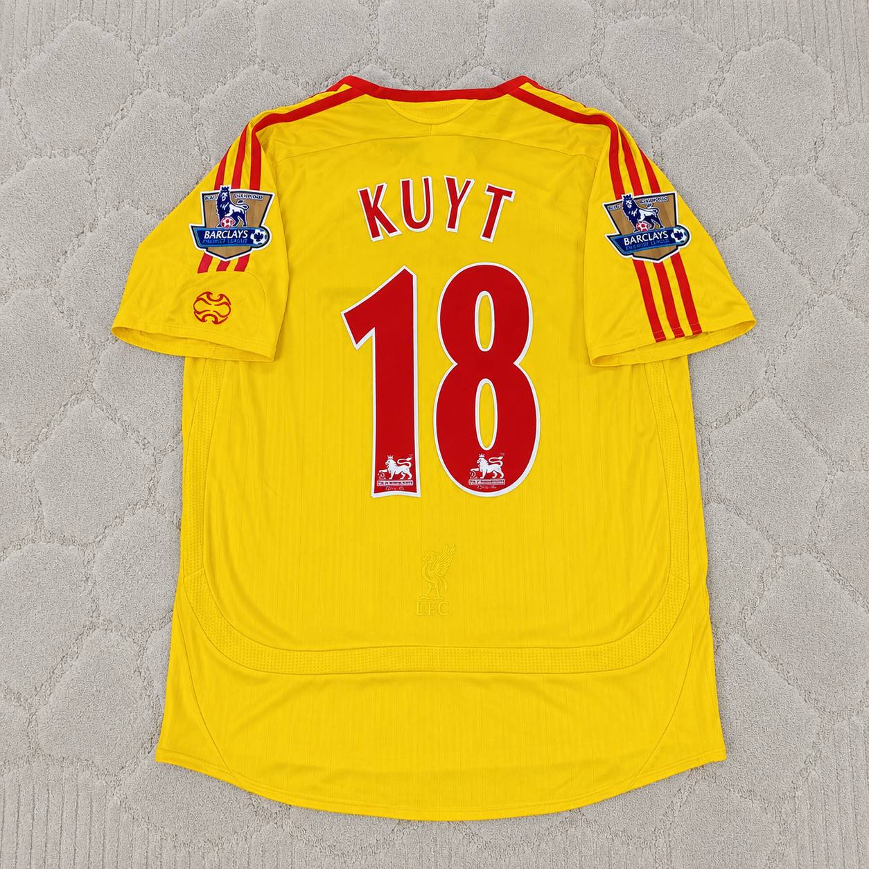 Dirk Kuyt Liverpool 2006/2007 Yellow Retro Football Jersey Kit